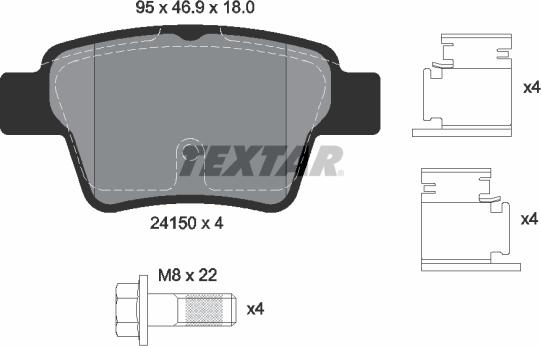 Textar 2415001 - Kit pastiglie freno, Freno a disco www.autoricambit.com