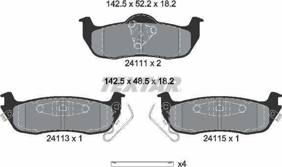 Textar 2411103 - Kit pastiglie freno, Freno a disco www.autoricambit.com