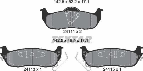 Textar 2411102 - Kit pastiglie freno, Freno a disco www.autoricambit.com