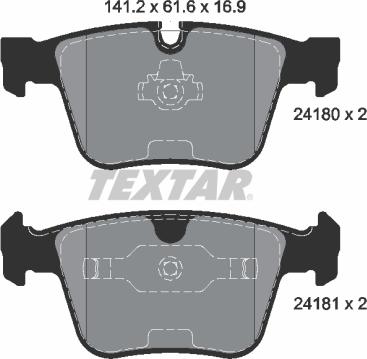 Textar 2418001 - Kit pastiglie freno, Freno a disco www.autoricambit.com