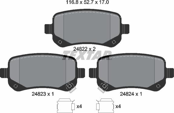 Textar 2482201 - Kit pastiglie freno, Freno a disco www.autoricambit.com