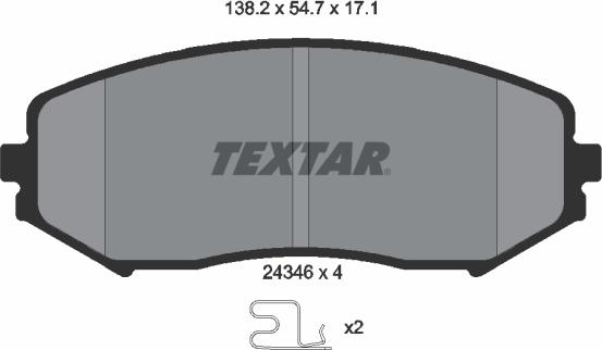 Textar 2434601 - Kit pastiglie freno, Freno a disco www.autoricambit.com