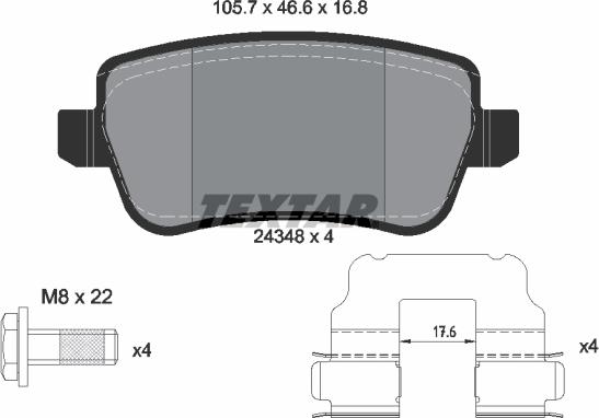 Textar 2434801 - Kit pastiglie freno, Freno a disco www.autoricambit.com