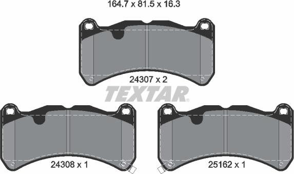 Textar 2430701 - Kit pastiglie freno, Freno a disco www.autoricambit.com