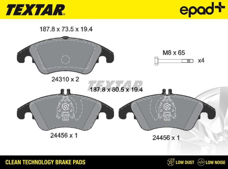 Textar 2431001CP - Kit pastiglie freno, Freno a disco www.autoricambit.com