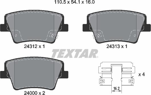 Textar 2431201 - Kit pastiglie freno, Freno a disco www.autoricambit.com