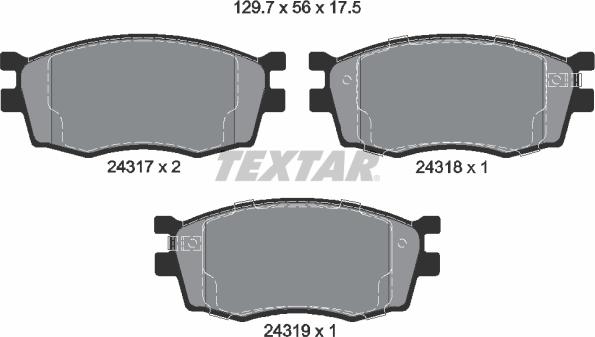 Textar 2431701 - Kit pastiglie freno, Freno a disco www.autoricambit.com