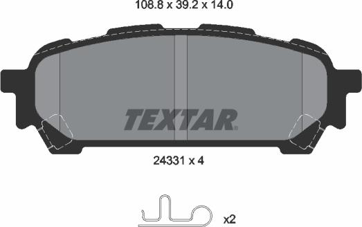 Textar 2433101 - Kit pastiglie freno, Freno a disco www.autoricambit.com