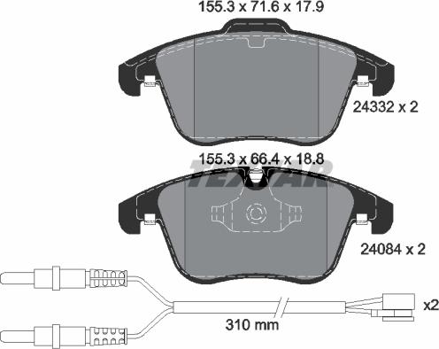 Textar 2433201 - Kit pastiglie freno, Freno a disco www.autoricambit.com