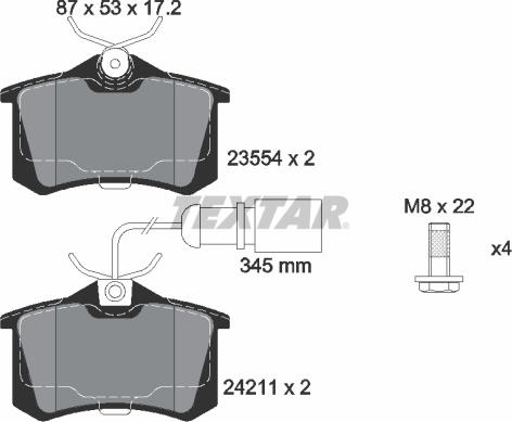 Textar 2421101 - Kit pastiglie freno, Freno a disco www.autoricambit.com