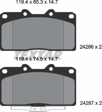 Textar 2428601 - Kit pastiglie freno, Freno a disco www.autoricambit.com