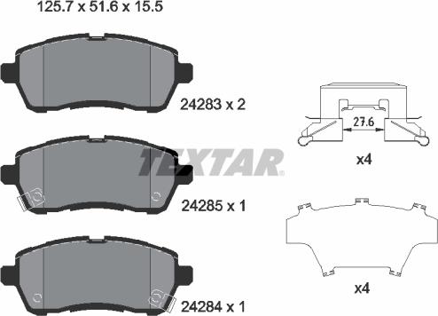 Textar 2428303 - Kit pastiglie freno, Freno a disco www.autoricambit.com