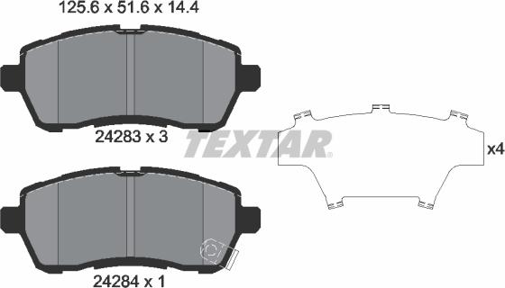 Textar 2428314 - Kit pastiglie freno, Freno a disco www.autoricambit.com