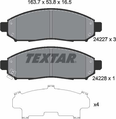 Textar 2422701 - Kit pastiglie freno, Freno a disco www.autoricambit.com