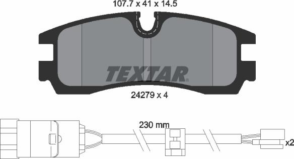 Textar 2427901 - Kit pastiglie freno, Freno a disco www.autoricambit.com