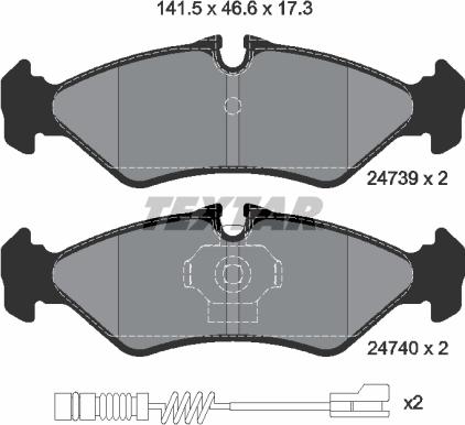 Textar 2473901 - Kit pastiglie freno, Freno a disco www.autoricambit.com