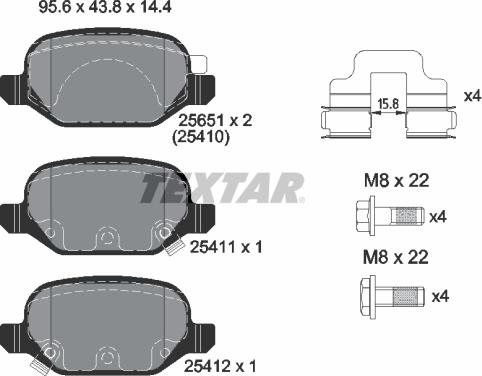 Textar 2541001 - Kit pastiglie freno, Freno a disco www.autoricambit.com