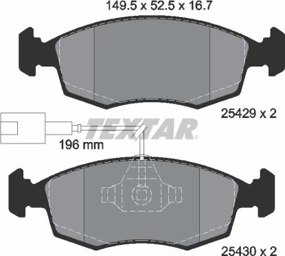 Textar 2542901 - Kit pastiglie freno, Freno a disco www.autoricambit.com