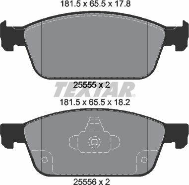 Textar 2555501 - Kit pastiglie freno, Freno a disco www.autoricambit.com