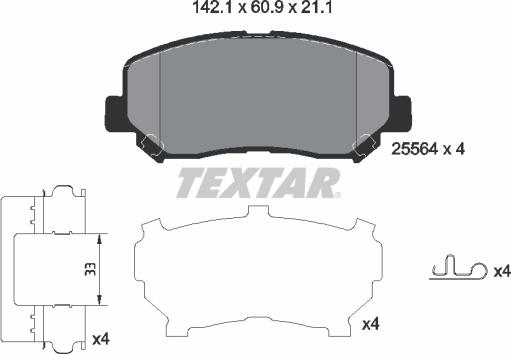 Textar 2556403 - Kit pastiglie freno, Freno a disco www.autoricambit.com