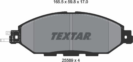 Textar 2558901 - Kit pastiglie freno, Freno a disco www.autoricambit.com