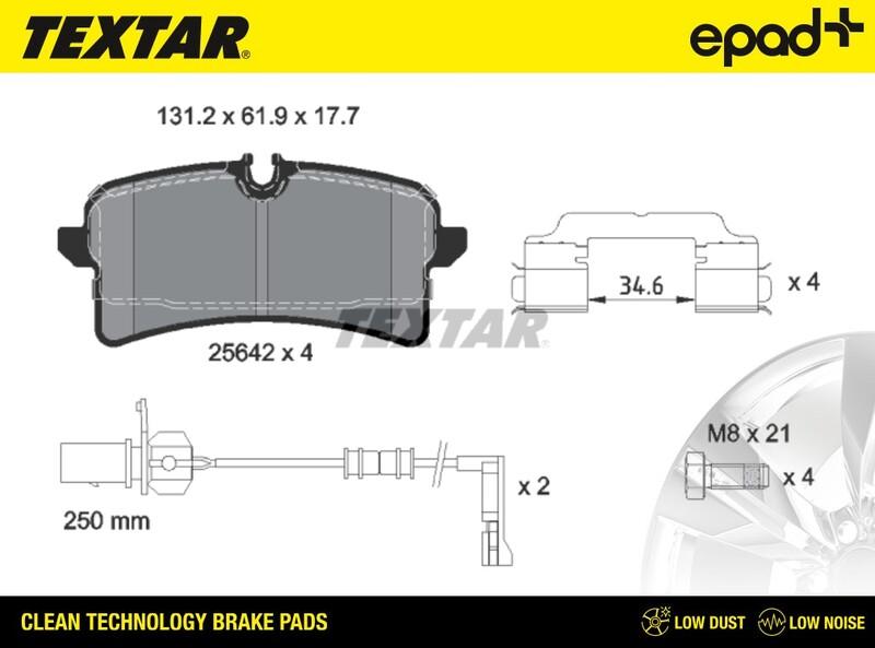 Textar 2564201CP - Kit pastiglie freno, Freno a disco www.autoricambit.com