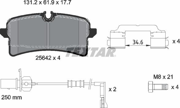 Textar 2564201 - Kit pastiglie freno, Freno a disco www.autoricambit.com