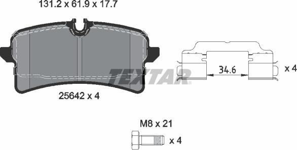 Textar 2564203 - Kit pastiglie freno, Freno a disco www.autoricambit.com