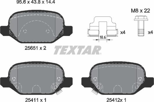 Textar 2565101 - Kit pastiglie freno, Freno a disco www.autoricambit.com