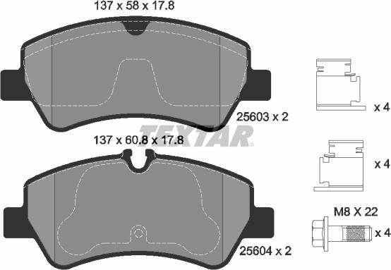 Textar 2560301 - Kit pastiglie freno, Freno a disco www.autoricambit.com