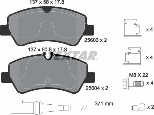 Textar 2560303 - Kit pastiglie freno, Freno a disco www.autoricambit.com