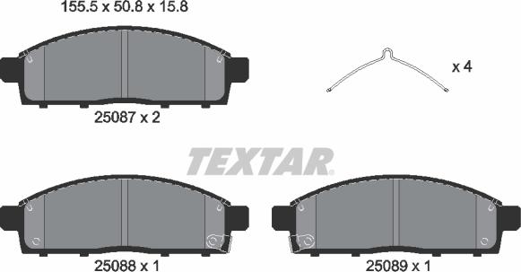 Textar 2508703 - Kit pastiglie freno, Freno a disco www.autoricambit.com