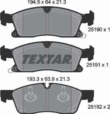 Textar 2519001 - Kit pastiglie freno, Freno a disco www.autoricambit.com