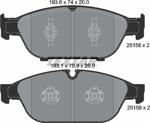 Textar 2515802 - Kit pastiglie freno, Freno a disco www.autoricambit.com