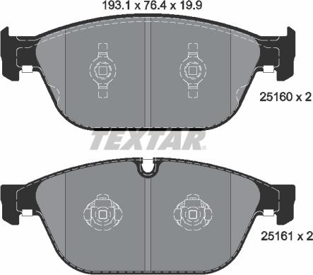 Textar 2516002 - Kit pastiglie freno, Freno a disco www.autoricambit.com