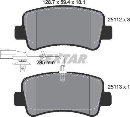 Textar 2511201 - Kit pastiglie freno, Freno a disco www.autoricambit.com