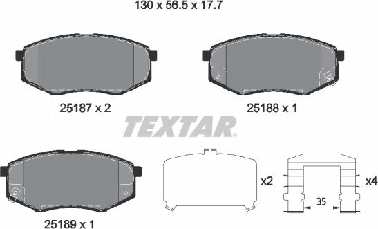 Textar 2518704 - Kit pastiglie freno, Freno a disco www.autoricambit.com