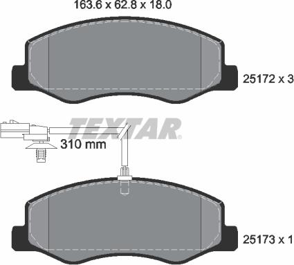 Textar 2517201 - Kit pastiglie freno, Freno a disco www.autoricambit.com