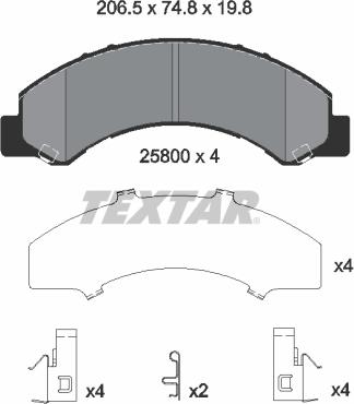 Textar 2580001 - Kit pastiglie freno, Freno a disco www.autoricambit.com