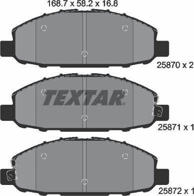 Textar 2587001 - Kit pastiglie freno, Freno a disco www.autoricambit.com