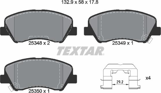 Textar 2534801 - Kit pastiglie freno, Freno a disco www.autoricambit.com