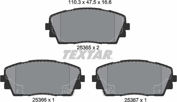 Textar 2536501 - Kit pastiglie freno, Freno a disco www.autoricambit.com