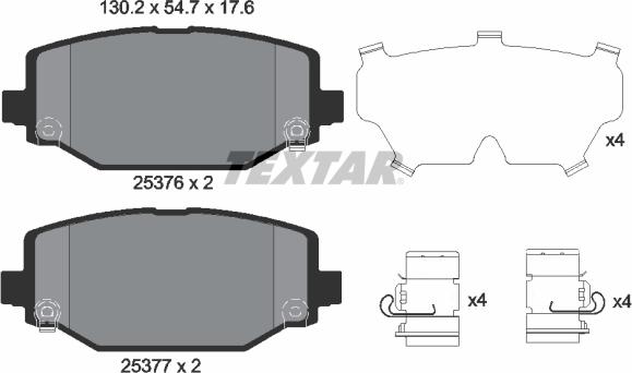 Textar 2537601 - Kit pastiglie freno, Freno a disco www.autoricambit.com