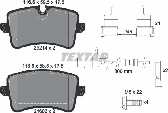 Textar 2521401 - Kit pastiglie freno, Freno a disco www.autoricambit.com