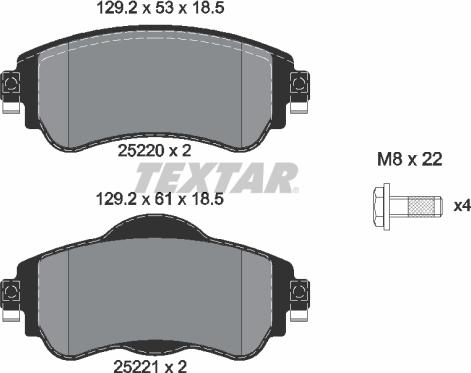 Textar 2522001 - Kit pastiglie freno, Freno a disco www.autoricambit.com