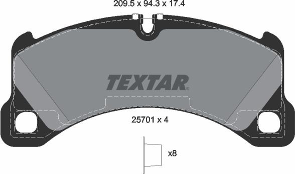 Textar 2570101 - Kit pastiglie freno, Freno a disco www.autoricambit.com