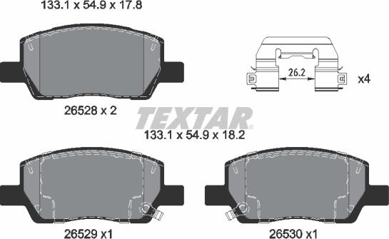 Textar 2652801 - Kit pastiglie freno, Freno a disco www.autoricambit.com