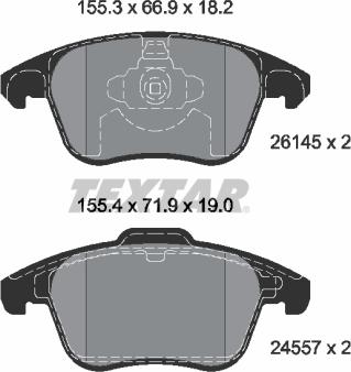 Textar 2614501 - Kit pastiglie freno, Freno a disco www.autoricambit.com