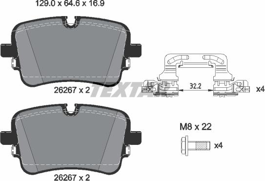 Textar 2626701 - Kit pastiglie freno, Freno a disco www.autoricambit.com