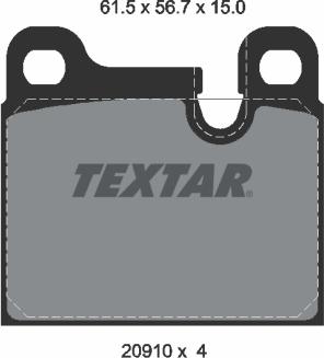 Textar 2091001 - Kit pastiglie freno, Freno a disco www.autoricambit.com